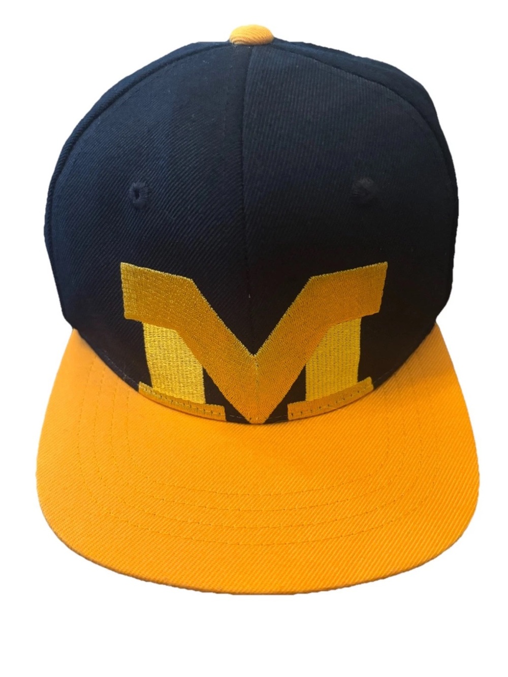 Vintage Michigan Wolverines Zephyr The Z Hat SnapBack Maize Blue Block M 90s Y2K